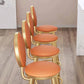 Faux Leather Counter Bar Stool Orange and Gold Bar and Counter Stool Clearhalo 'Bar Furniture' 'Bar Stools' 'bar_stools' 'furn' 'furn_bar_stools' 'Furniture' 'Kitchen & Dining Furniture' 6687254