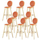 Faux Leather Counter Bar Stool Orange and Gold Bar and Counter Stool 8 Piece Set Clearhalo 'Bar Furniture' 'Bar Stools' 'bar_stools' 'furn' 'furn_bar_stools' 'Furniture' 'Kitchen & Dining Furniture' 6687255