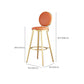 Faux Leather Counter Bar Stool Orange and Gold Bar and Counter Stool Clearhalo 'Bar Furniture' 'Bar Stools' 'bar_stools' 'furn' 'furn_bar_stools' 'Furniture' 'Kitchen & Dining Furniture' 6687259
