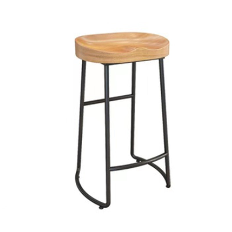 Modern Bar Table Set 1/7 Pieces Solid Wood Rectangle Bar table with Backless Stools Brown 29"H Stool (Single) Clearhalo 'Bar Furniture' 'furn' 'furn_home_bar_bar_sets' 'Furniture' 'Home Bars & Bar Sets' 'home_bar_bar_sets' 'Kitchen & Dining Furniture' 6687261