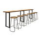 Modern Bar Table Set 1/7 Pieces Solid Wood Rectangle Bar table with Backless Stools 7 Pieces: Table, 6 Stools Clearhalo 'Bar Furniture' 'furn' 'furn_home_bar_bar_sets' 'Furniture' 'Home Bars & Bar Sets' 'home_bar_bar_sets' 'Kitchen & Dining Furniture' 6687264