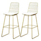 Faux Marble Table and Stool Set 1/2/3/4/5 Pieces Pub Dining Set White-Gold 30"H Stools (Set of 2) Clearhalo 'Bar Furniture' 'furn' 'furn_home_bar_bar_sets' 'Furniture' 'Home Bars & Bar Sets' 'home_bar_bar_sets' 'Kitchen & Dining Furniture' 6687274