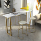 Faux Marble Table and Stool Set 1/2/3/4/5 Pieces Pub Dining Set 5 Pieces: Table, 4 Gold Stools Clearhalo 'Bar Furniture' 'furn' 'furn_home_bar_bar_sets' 'Furniture' 'Home Bars & Bar Sets' 'home_bar_bar_sets' 'Kitchen & Dining Furniture' 6687275