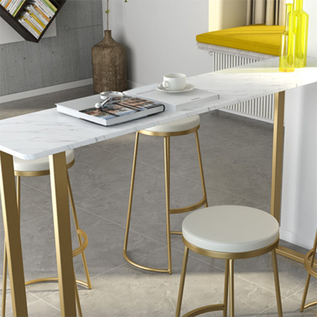 Faux Marble Table and Stool Set 1/2/3/4/5 Pieces Pub Dining Set Clearhalo 'Bar Furniture' 'furn' 'furn_home_bar_bar_sets' 'Furniture' 'Home Bars & Bar Sets' 'home_bar_bar_sets' 'Kitchen & Dining Furniture' 6687280