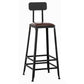 Industrial Style Bar Set 1/5 Pieces Solid Wood Rectangle Pub Dining Set for Indoor Black 30"H Stool (Single) Clearhalo 'Bar Furniture' 'furn' 'furn_home_bar_bar_sets' 'Furniture' 'Home Bars & Bar Sets' 'home_bar_bar_sets' 'Kitchen & Dining Furniture' 6687293