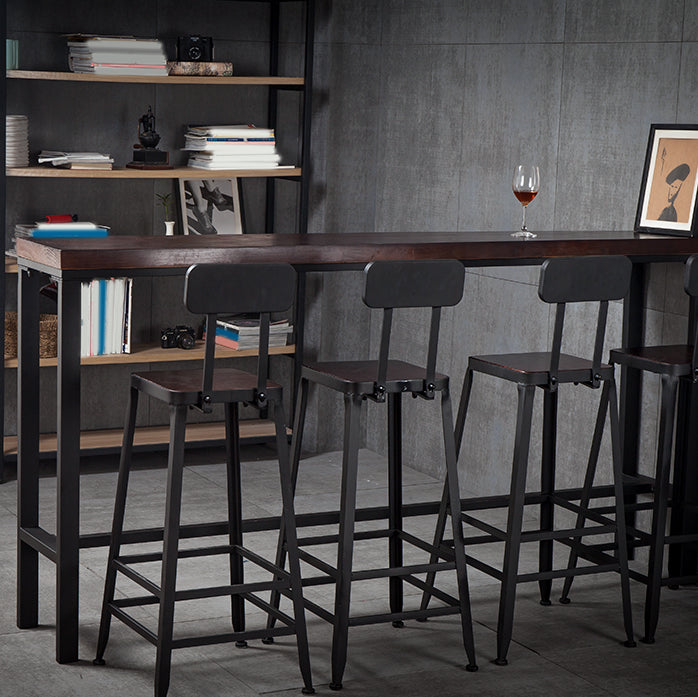 Industrial Style Bar Set 1/5 Pieces Solid Wood Rectangle Pub Dining Set for Indoor Clearhalo 'Bar Furniture' 'furn' 'furn_home_bar_bar_sets' 'Furniture' 'Home Bars & Bar Sets' 'home_bar_bar_sets' 'Kitchen & Dining Furniture' 6687296