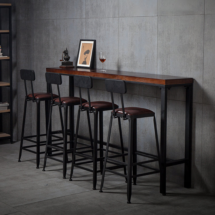 Industrial Style Bar Set 1/5 Pieces Solid Wood Rectangle Pub Dining Set for Indoor Clearhalo 'Bar Furniture' 'furn' 'furn_home_bar_bar_sets' 'Furniture' 'Home Bars & Bar Sets' 'home_bar_bar_sets' 'Kitchen & Dining Furniture' 6687307