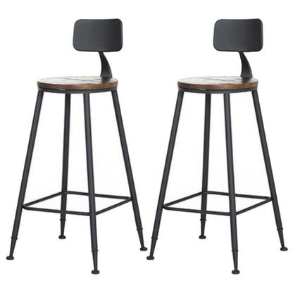 Industrial 1/2/7 Pieces Bar Table Set Rectangle Pine Wood Counter Table with High Stools Brown 30"H Stools (Set of 2) Clearhalo 'Bar Furniture' 'furn' 'furn_home_bar_bar_sets' 'Furniture' 'Home Bars & Bar Sets' 'home_bar_bar_sets' 'Kitchen & Dining Furniture' 6687323
