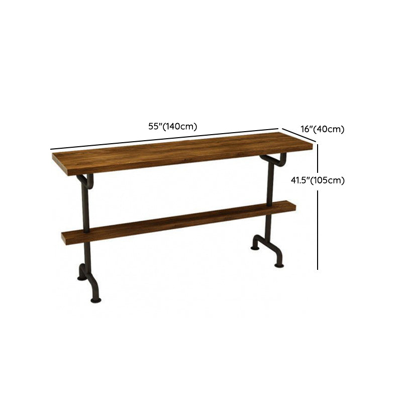Industrial 1/2/7 Pieces Bar Table Set Rectangle Pine Wood Counter Table with High Stools Clearhalo 'Bar Furniture' 'furn' 'furn_home_bar_bar_sets' 'Furniture' 'Home Bars & Bar Sets' 'home_bar_bar_sets' 'Kitchen & Dining Furniture' 6687334