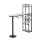 Glam Stone Juego de mesa de bar de 1/2/3 piezas, mesa de bar rectangular con patas de metal para cocina