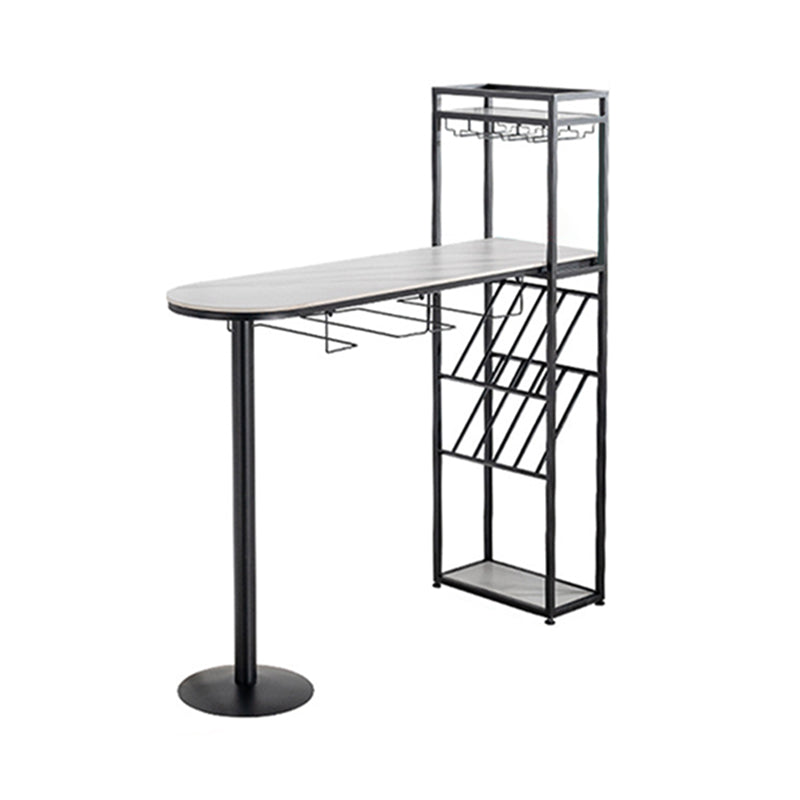 Glam Stone Juego de mesa de bar de 1/2/3 piezas, mesa de bar rectangular con patas de metal para cocina
