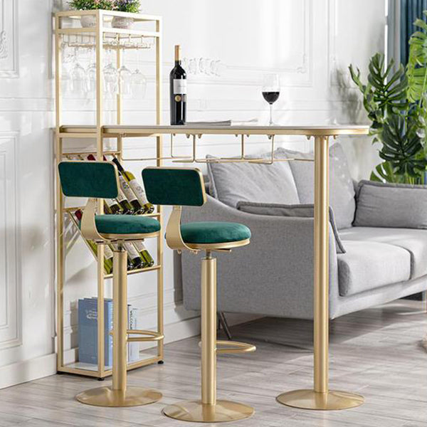 Glam Stone Juego de mesa de bar de 1/2/3 piezas, mesa de bar rectangular con patas de metal para cocina