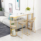 Glam Faux Marble 1/2/3 Pieces Bar Table Set Rectangle Bar Table with Metal Legs Clearhalo 'Bar Furniture' 'furn' 'furn_home_bar_bar_sets' 'Furniture' 'Home Bars & Bar Sets' 'home_bar_bar_sets' 'Kitchen & Dining Furniture' 6687440