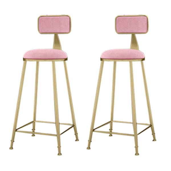 Glam Faux Marble 1/2/3 Pieces Bar Table Set Rectangle Bar Table with Metal Legs Pink 30"H Stools (Set of 2) Clearhalo 'Bar Furniture' 'furn' 'furn_home_bar_bar_sets' 'Furniture' 'Home Bars & Bar Sets' 'home_bar_bar_sets' 'Kitchen & Dining Furniture' 6687447