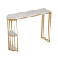 Glam Faux Marble 1/2/3 Pieces Bar Table Set Rectangle Bar Table with Metal Legs White 79"L x 16"W Clearhalo 'Bar Furniture' 'furn' 'furn_home_bar_bar_sets' 'Furniture' 'Home Bars & Bar Sets' 'home_bar_bar_sets' 'Kitchen & Dining Furniture' 6687449