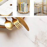 Glam Faux Marble 1/2/3 Pieces Bar Table Set Rectangle Bar Table with Metal Legs