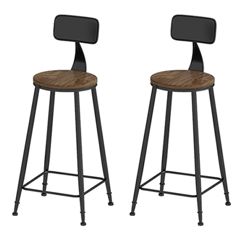 Modern Style Wood 1/2/3 Pieces Bar Table Set Rectangle Bar Table with Metal Legs Brown 30"H Stools (Set of 2) Clearhalo 'Bar Furniture' 'furn' 'furn_home_bar_bar_sets' 'Furniture' 'Home Bars & Bar Sets' 'home_bar_bar_sets' 'Kitchen & Dining Furniture' 6687488