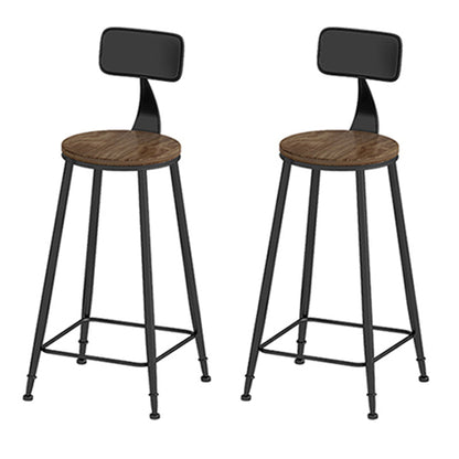 Modern Style Wood 1/2/3 Pieces Bar Table Set Rectangle Bar Table with Metal Legs Brown 30"H Stools (Set of 2) Clearhalo 'Bar Furniture' 'furn' 'furn_home_bar_bar_sets' 'Furniture' 'Home Bars & Bar Sets' 'home_bar_bar_sets' 'Kitchen & Dining Furniture' 6687488