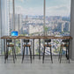 Modern Style Wood 1/2/3 Pieces Bar Table Set Rectangle Bar Table with Metal Legs Clearhalo 'Bar Furniture' 'furn' 'furn_home_bar_bar_sets' 'Furniture' 'Home Bars & Bar Sets' 'home_bar_bar_sets' 'Kitchen & Dining Furniture' 6687489