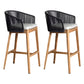 Contemporary Low Back Dining Stool Bucket Bar Stool with Footrest
