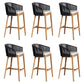 Contemporary Low Back Dining Stool Bucket Bar Stool with Footrest