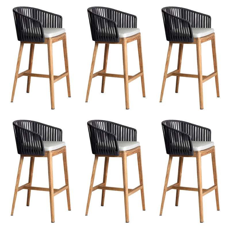 Contemporary Low Back Dining Stool Bucket Bar Stool with Footrest