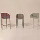 Contemporary Low Back Dining Stool Bucket Bar Stool with Footrest