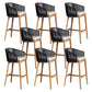 Contemporary Low Back Dining Stool Bucket Bar Stool with Footrest