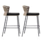 Contemporary Low Back Dining Stool Bucket Bar Stool with Footrest