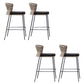 Contemporary Low Back Dining Stool Bucket Bar Stool with Footrest