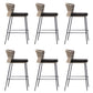 Contemporary Low Back Dining Stool Bucket Bar Stool with Footrest