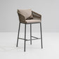 Contemporary Low Back Dining Stool Bucket Bar Stool with Footrest