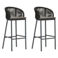 Contemporary Low Back Dining Stool Bucket Bar Stool with Footrest