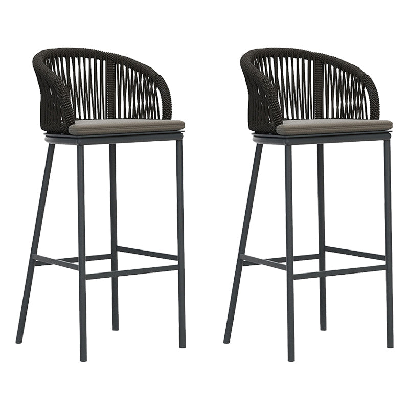 Contemporary Low Back Dining Stool Bucket Bar Stool with Footrest