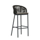 Contemporary Low Back Dining Stool Bucket Bar Stool with Footrest
