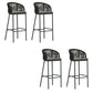 Contemporary Low Back Dining Stool Bucket Bar Stool with Footrest