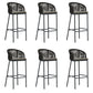 Contemporary Low Back Dining Stool Bucket Bar Stool with Footrest
