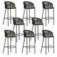 Contemporary Low Back Dining Stool Bucket Bar Stool with Footrest