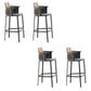 Contemporary Low Back Dining Stool Bucket Bar Stool with Footrest