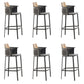 Contemporary Low Back Dining Stool Bucket Bar Stool with Footrest