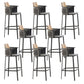 Contemporary Low Back Dining Stool Bucket Bar Stool with Footrest