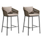 Contemporary Low Back Dining Stool Bucket Bar Stool with Footrest