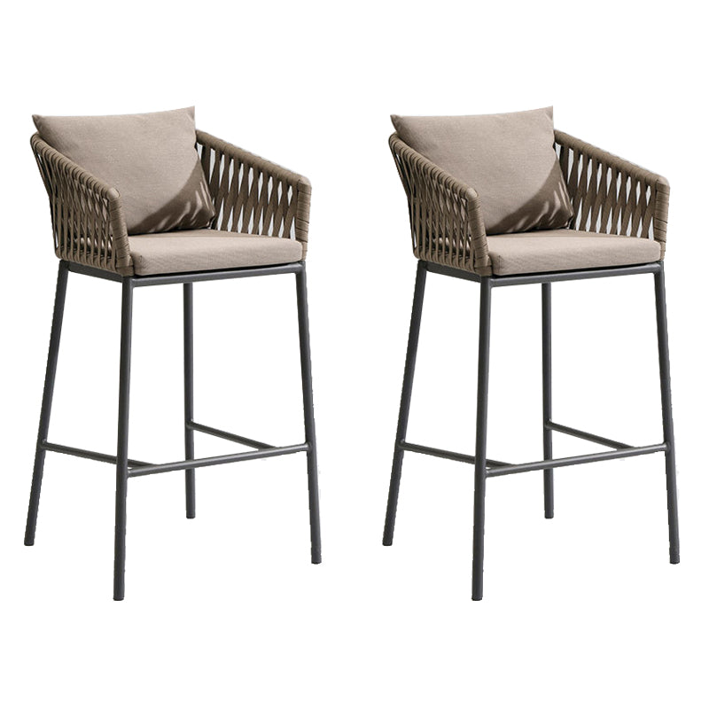 Contemporary Low Back Dining Stool Bucket Bar Stool with Footrest