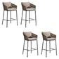Contemporary Low Back Dining Stool Bucket Bar Stool with Footrest