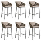 Contemporary Low Back Dining Stool Bucket Bar Stool with Footrest