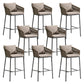 Contemporary Low Back Dining Stool Bucket Bar Stool with Footrest