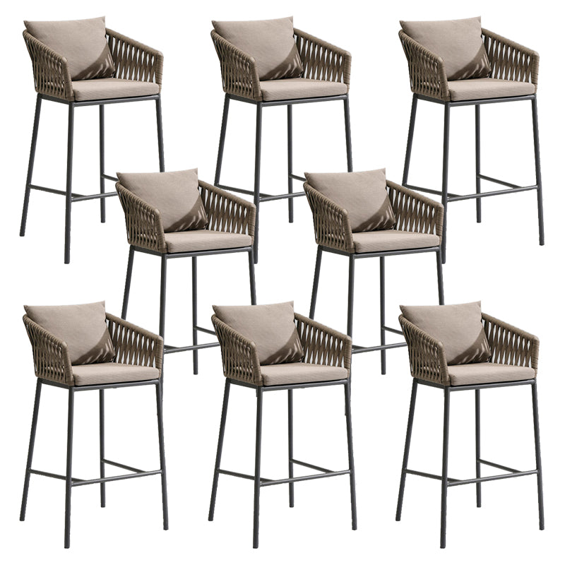 Contemporary Low Back Dining Stool Bucket Bar Stool with Footrest