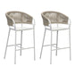 Contemporary Low Back Dining Stool Bucket Bar Stool with Footrest