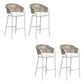 Contemporary Low Back Dining Stool Bucket Bar Stool with Footrest