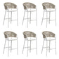 Contemporary Low Back Dining Stool Bucket Bar Stool with Footrest